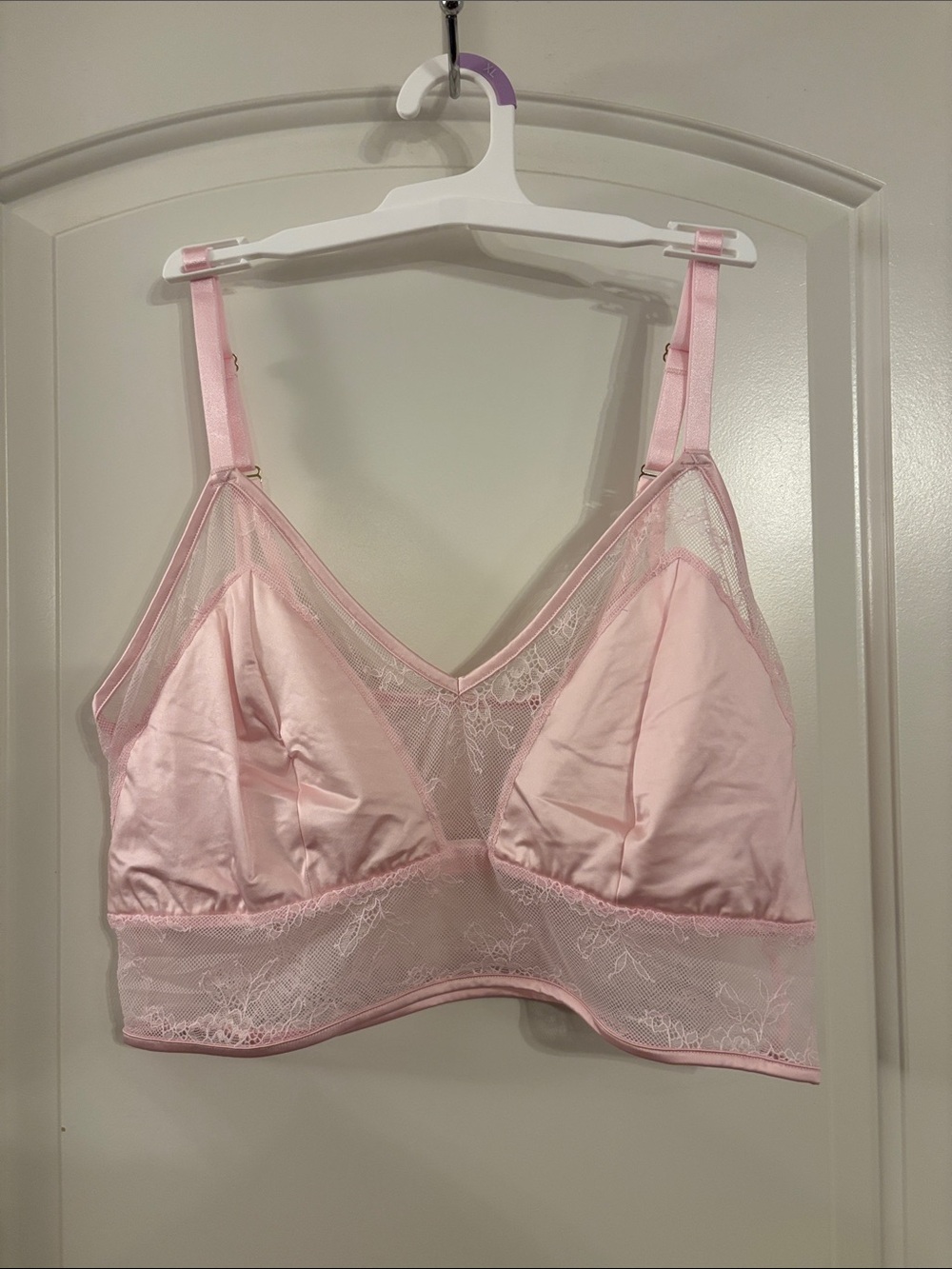New Auden Soft Lace Bralette in Light Pink